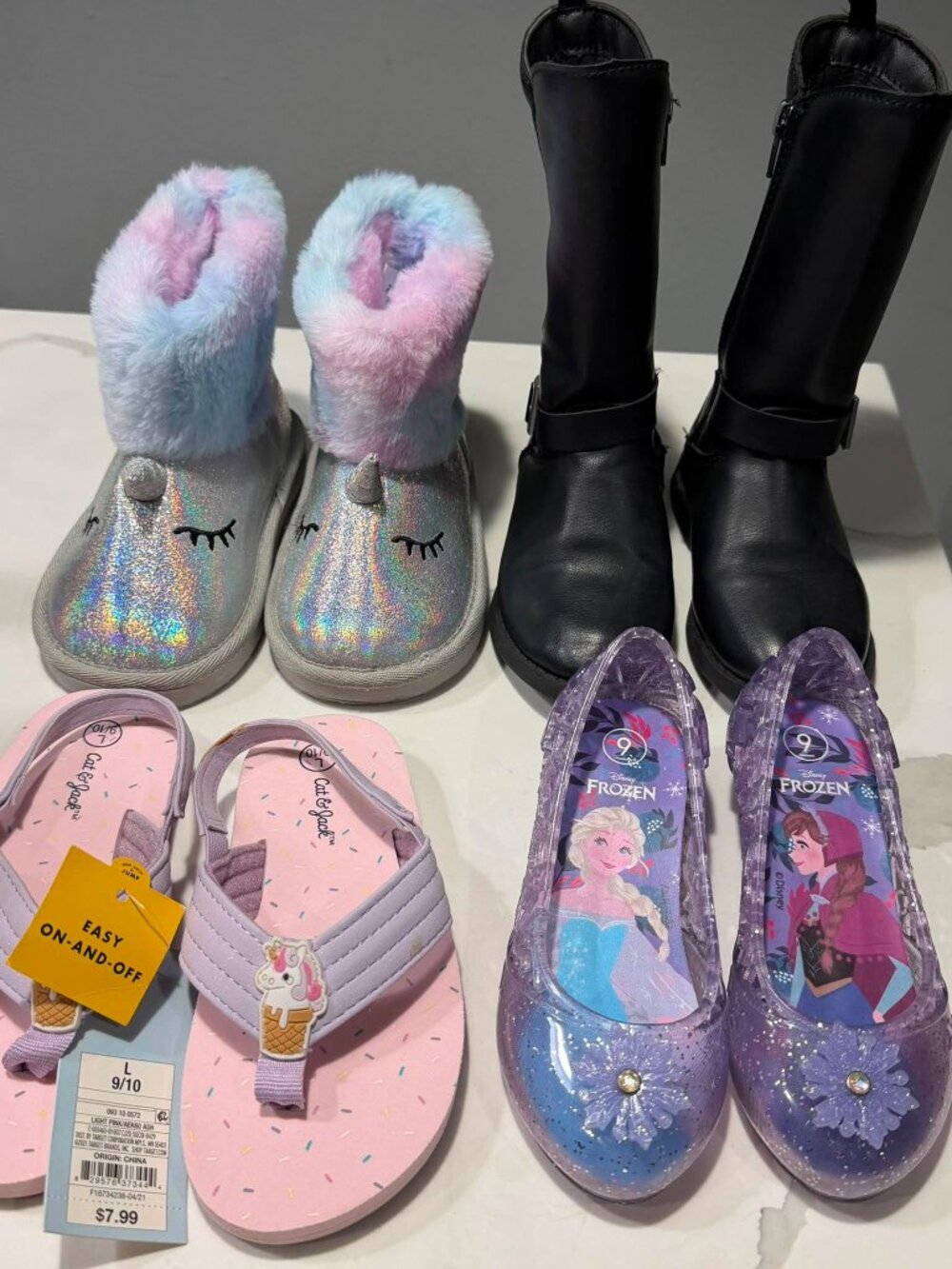 Cat & Jack OshKosh Toddler Girl Shoe Bundle Size 9C Boots Sandals Jelly Shoes